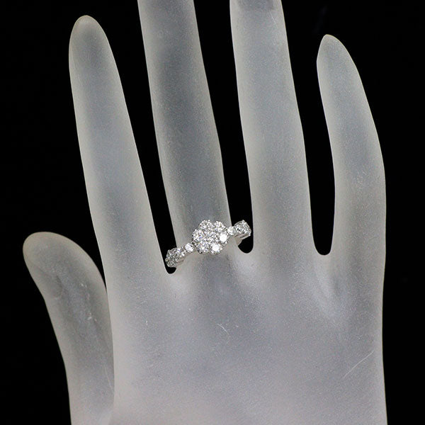ポンテヴェキオ K18WG ダイヤモンド リング 0.80ct フラワー