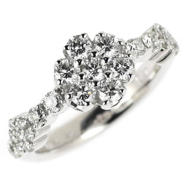 ポンテヴェキオ K18WG ダイヤモンド リング 0.80ct フラワー