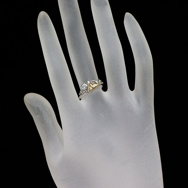 ケイウノ/ディズニー K14WG/YG ダイヤモンド リング 0.10ct くまのプーさん