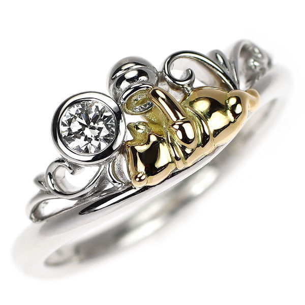 ケイウノ/ディズニー K14WG/YG ダイヤモンド リング 0.10ct くまのプーさん