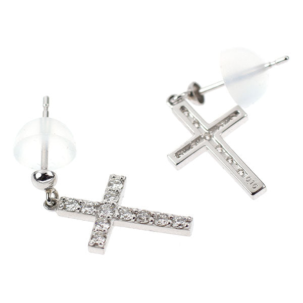 Pt900 ダイヤモンド ピアス 0.32ct クロス