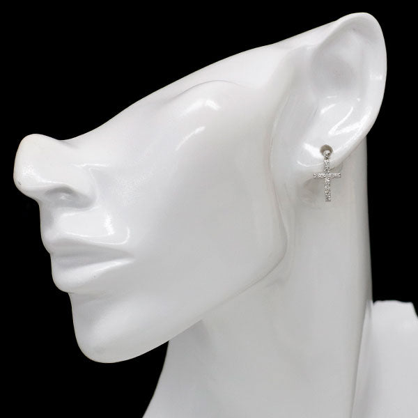 Pt900 ダイヤモンド ピアス 0.32ct クロス