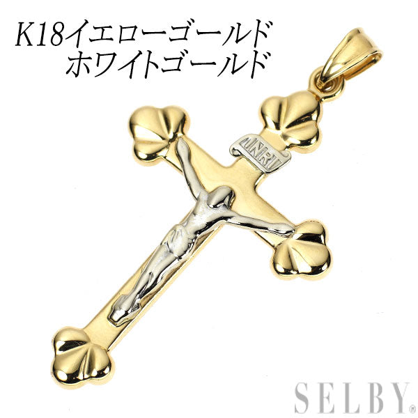 K18YG/WG ペンダントトップ クロス