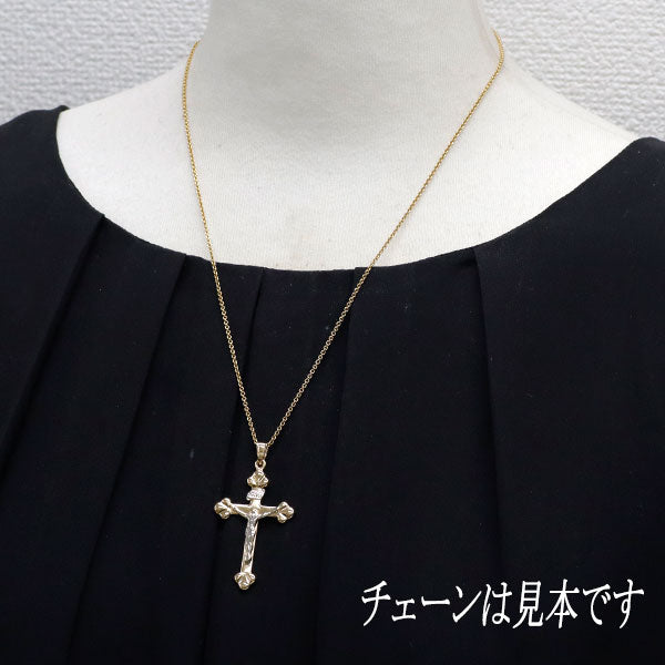 K18YG/WG ペンダントトップ クロス