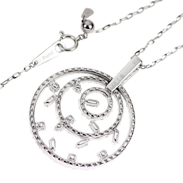 K18WG/ Pt850 ダイヤモンド ペンダントネックレス 2.62ct