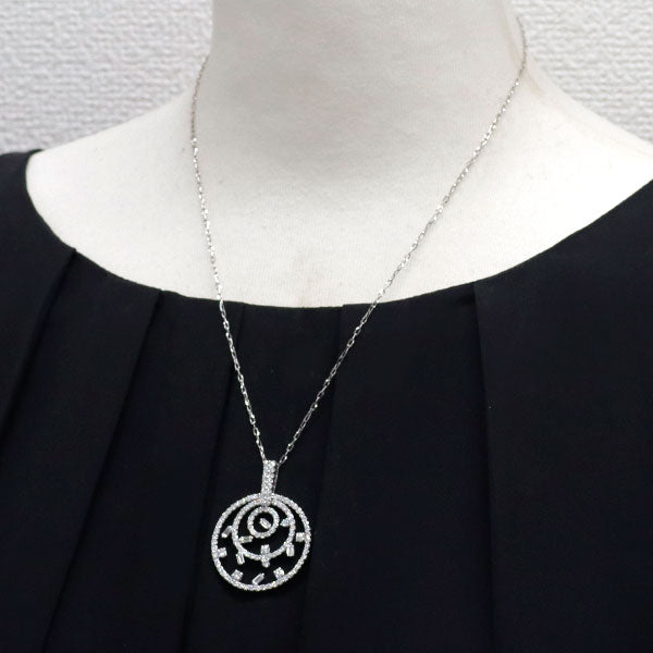 K18WG/ Pt850 ダイヤモンド ペンダントネックレス 2.62ct