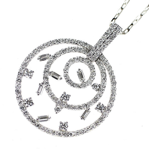 K18WG/ Pt850 ダイヤモンド ペンダントネックレス 2.62ct