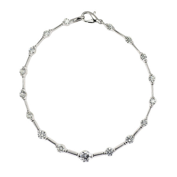 Pt850 ダイヤモンド ステーション ブレスレット 2.13ct