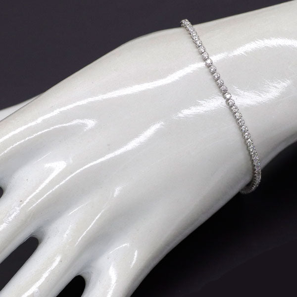 K18WG 天然ピンク/カラーレス ダイヤモンド テニス ブレスレット 1.12ct