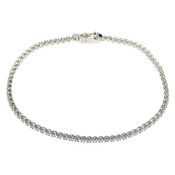 K18WG 天然ピンク/カラーレス ダイヤモンド テニス ブレスレット 1.12ct