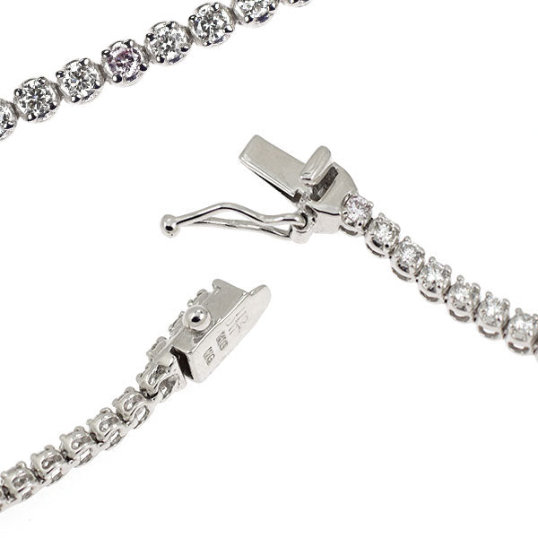 K18WG 天然ピンク/カラーレス ダイヤモンド テニス ブレスレット 1.12ct