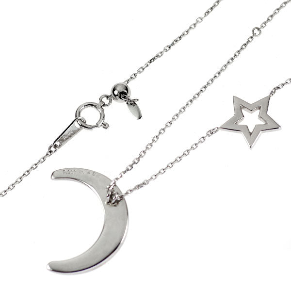 Pt900/ Pt850 ダイヤモンド ペンダントネックレス 0.462ct 月 星 パヴェ