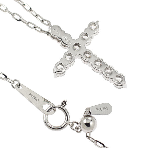 Pt900/ Pt850 ダイヤモンド ペンダントネックレス 1.00ct クロス