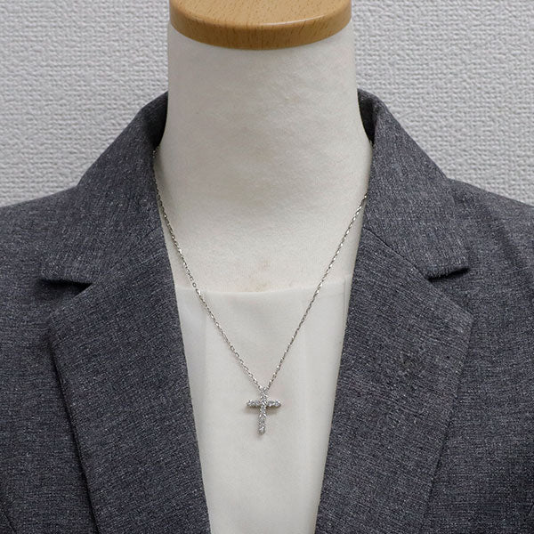 Pt900/ Pt850 ダイヤモンド ペンダントネックレス 1.00ct クロス