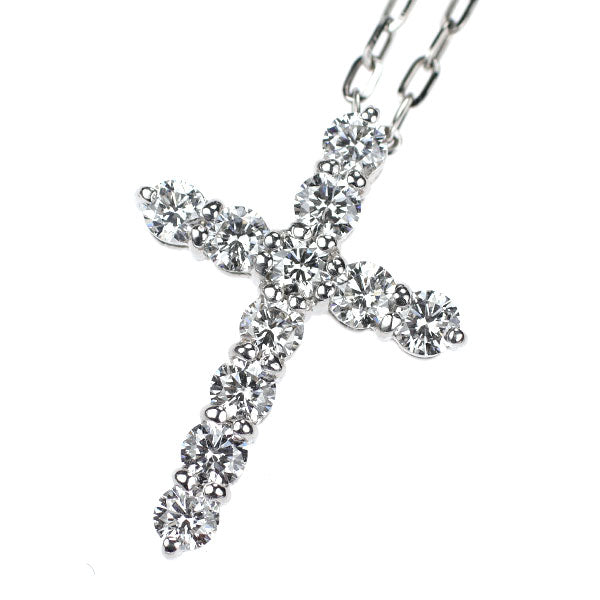 Pt900/ Pt850 ダイヤモンド ペンダントネックレス 1.00ct クロス