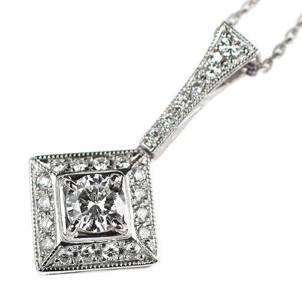Pt900/ Pt850 ダイヤモンド ペンダントネックレス 0.329ct E VS1 G D0.21ct