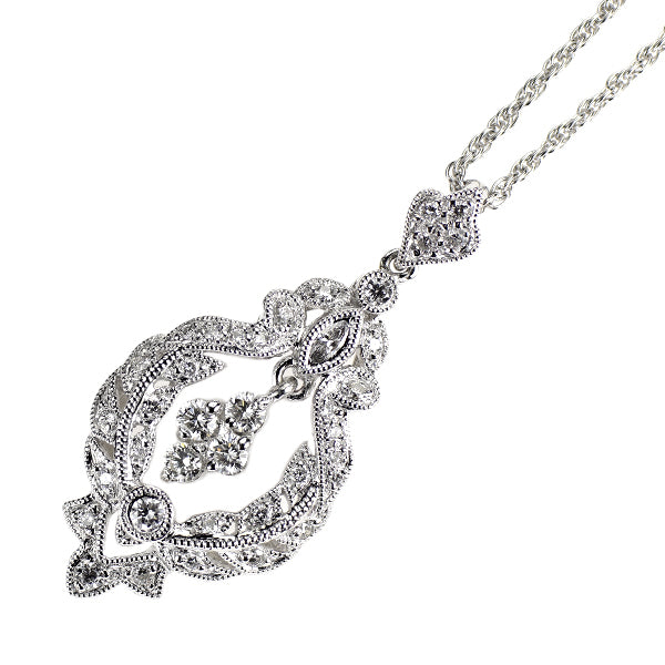 三越 Pt900/ Pt850 ダイヤモンド ペンダントネックレス 0.493ct