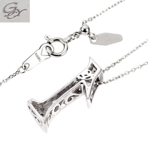 ゆきざき K18WG ダイヤモンド ペンダントネックレス 0.17ct ノンブル