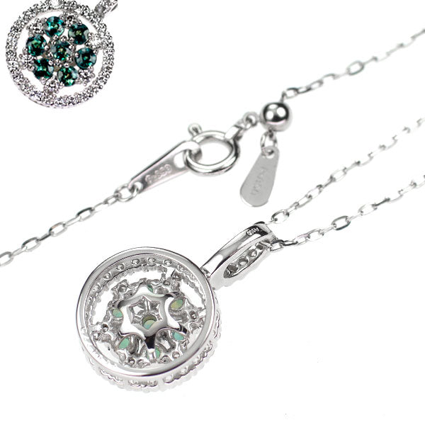 希少 Pt アレキサンドライト ダイヤモンド ペンダントネックレス 0.44ct D0.32ct