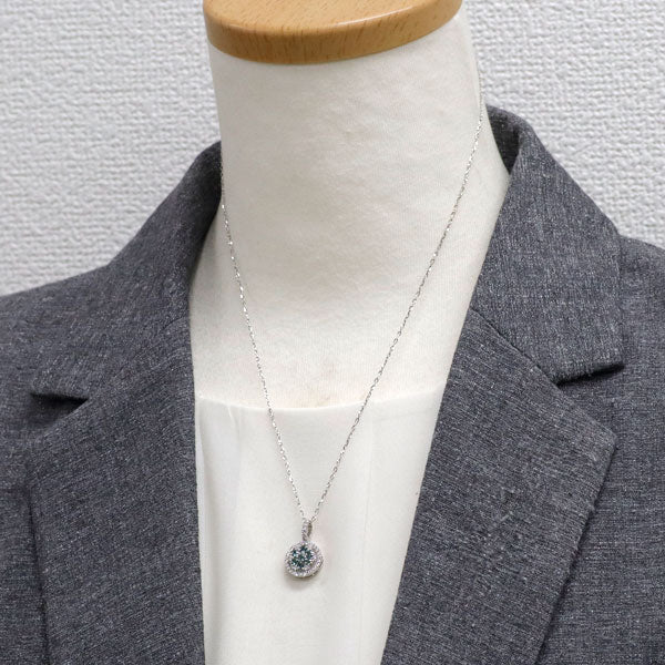 希少 Pt アレキサンドライト ダイヤモンド ペンダントネックレス 0.44ct D0.32ct
