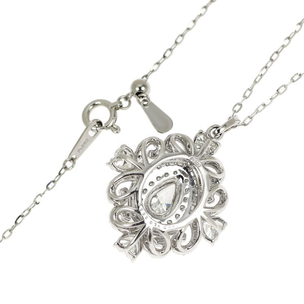 Pt900/ Pt850 ペアシェイプ ダイヤモンド ペンダントネックレス 0.523ct D1.25ct