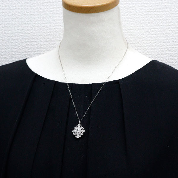 Pt900/ Pt850 ペアシェイプ ダイヤモンド ペンダントネックレス 0.523ct D1.25ct