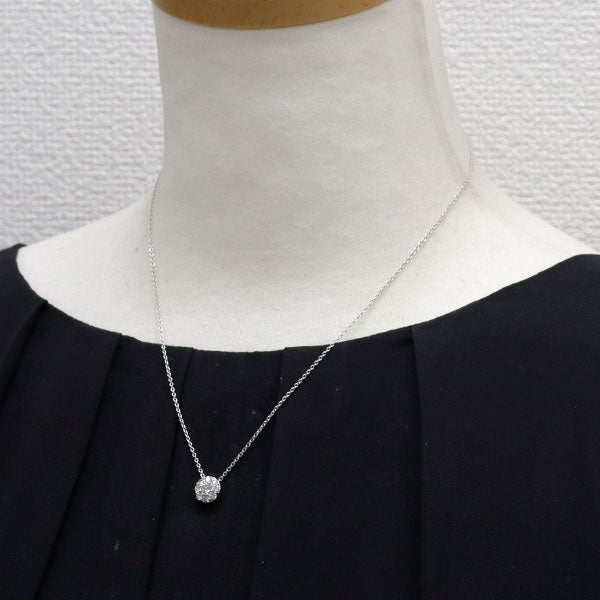 ポンテヴェキオ K18WG ダイヤモンド ペンダントネックレス 0.63ct フラワー