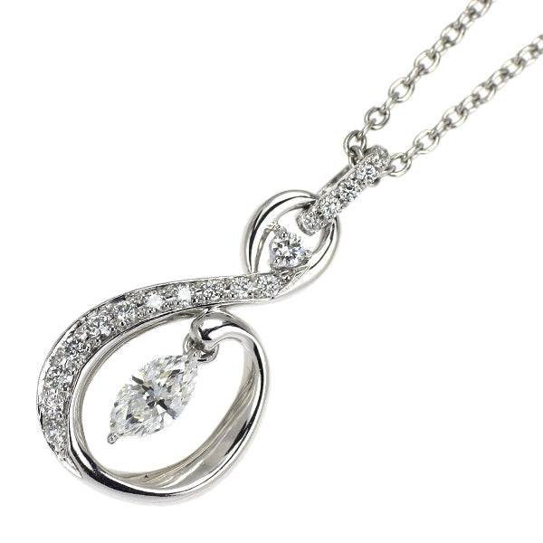 ロイヤルアッシャー Pt950 マーキスカット ダイヤモンド ペンダントネックレス 0.20ct D0.10ct