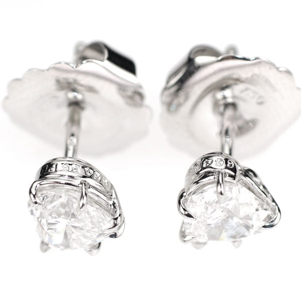 ハリーウィンストン Pt950/ K18WG ハートシェイプ ダイヤモンド ピアス 1.46ct E-F VS1 G/G 《セルビー銀座店》【中古】
