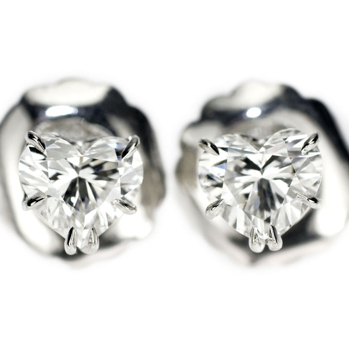 ハリーウィンストン Pt950/ K18WG ハートシェイプ ダイヤモンド ピアス 1.46ct E-F VS1 G/G 《セルビー銀座店》【中古】