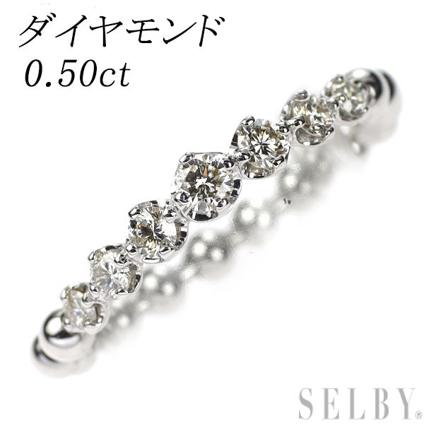 K18WG ダイヤモンド リング 0.50ct 伸縮式 8号～ フリーサイズ