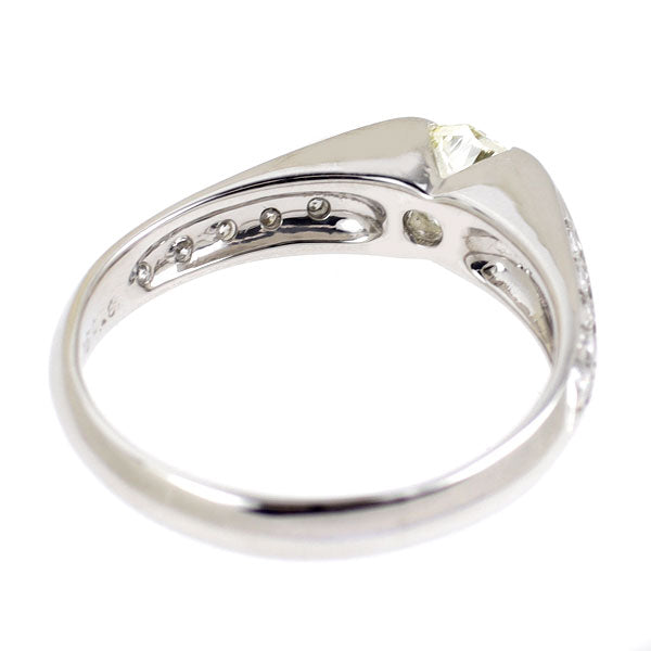 Pt900 オクタゴナルクローバーカット ダイヤモンド リング 0.506ct D0.18ct