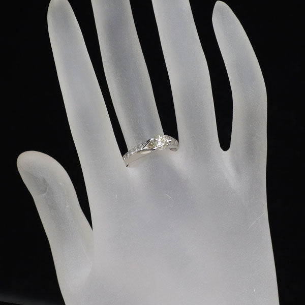 Pt900 オクタゴナルクローバーカット ダイヤモンド リング 0.506ct D0.18ct