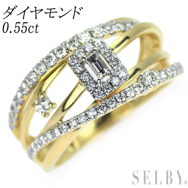 K18YG/WG ダイヤモンド リング 0.55ct