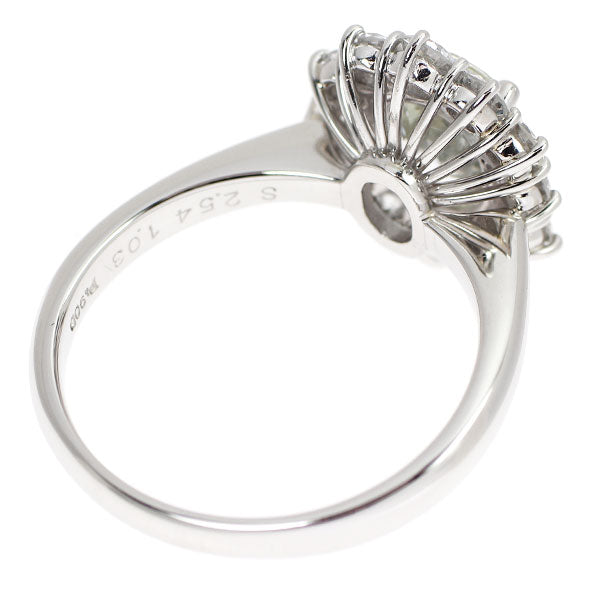 Pt900 ファンシーカラーサファイア ダイヤモンド リング 2.54ct D1.03ct