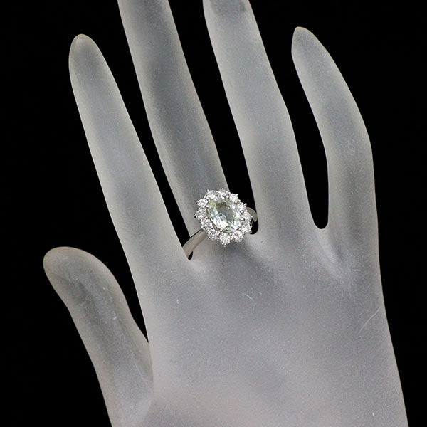 Pt900 ファンシーカラーサファイア ダイヤモンド リング 2.54ct D1.03ct