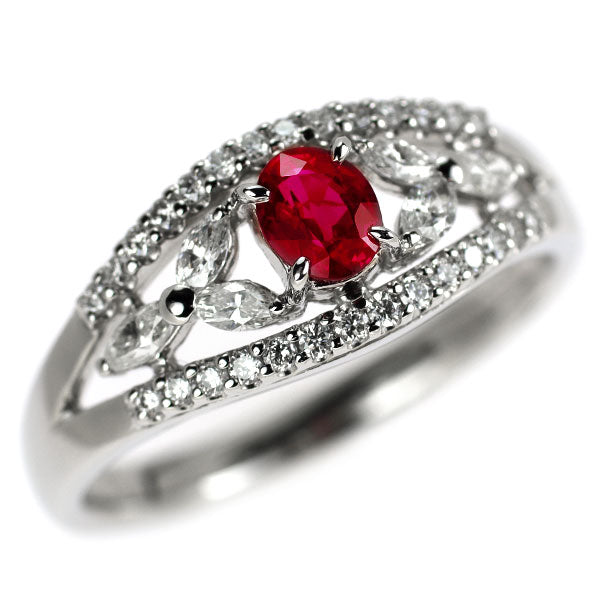 Pt900 ルビー ダイヤモンド リング 0.50ct D0.54ct — セルビー