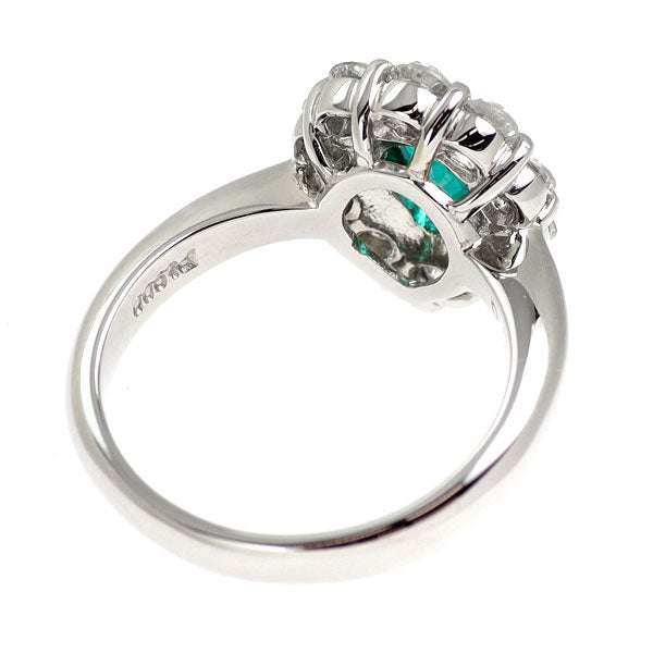 Pt900 グリーントルマリン ダイヤモンド リング 0.79ct D1.106ct