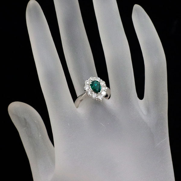 Pt900 グリーントルマリン ダイヤモンド リング 0.79ct D1.106ct