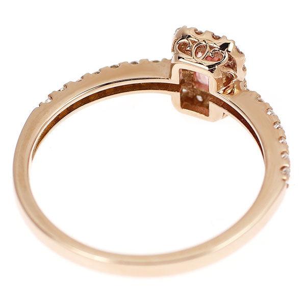 K18PG ロードクロサイト ダイヤモンド リング 0.27ct D0.25ct