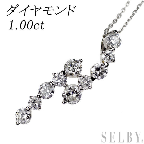 Pt900/ Pt850 ダイヤモンド ペンダントネックレス 1.00ct