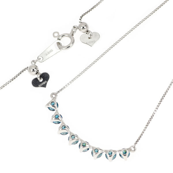 K18WG トリートブルー ダイヤモンド ペンダントネックレス 0.80ct
