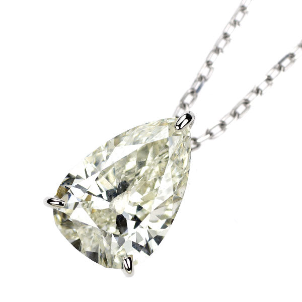 Pt900/ Pt850 LDH ペアシェイプ ダイヤモンド ペンダントネックレス 2.057ct L SI2