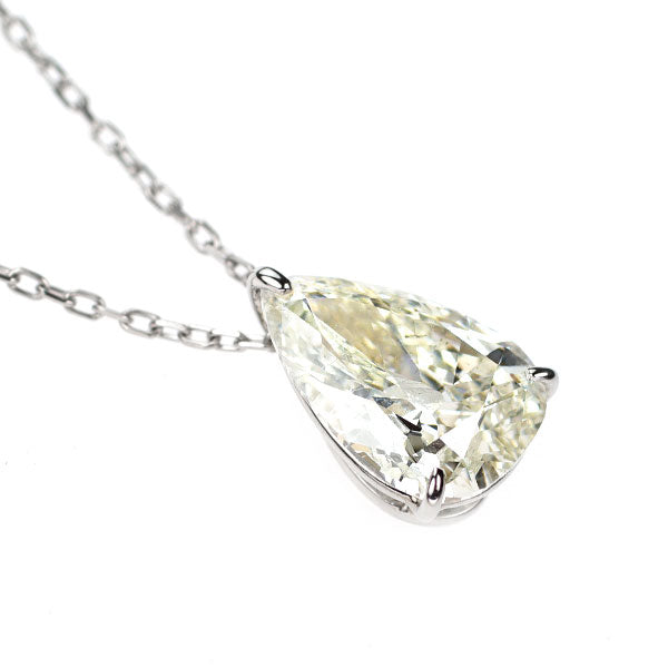 Pt900/ Pt850 LDH ペアシェイプ ダイヤモンド ペンダントネックレス 2.057ct L SI2