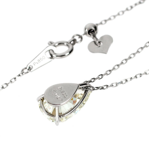 Pt900/ Pt850 LDH ペアシェイプ ダイヤモンド ペンダントネックレス 2.057ct L SI2