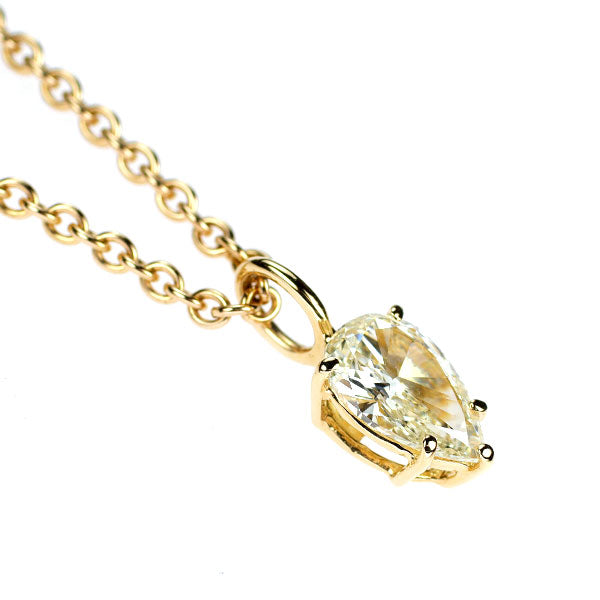 平和堂貿易/セイコー K18YG ペアシェイプ ダイヤモンド ペンダントネックレス 1.147ct VLY SI1