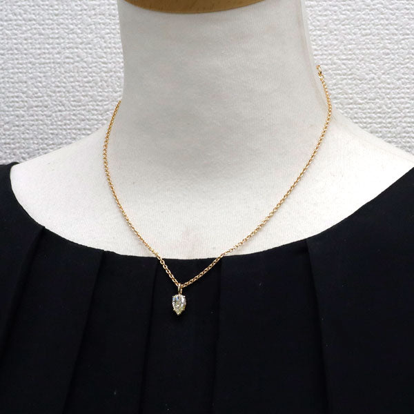 平和堂貿易/セイコー K18YG ペアシェイプ ダイヤモンド ペンダントネックレス 1.147ct VLY SI1