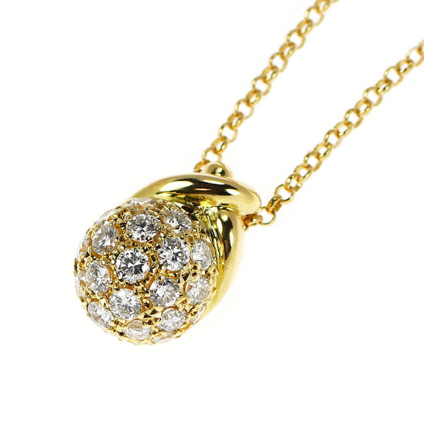 セイコー K18YG ダイヤモンド ペンダントネックレス 0.33ct パヴェ