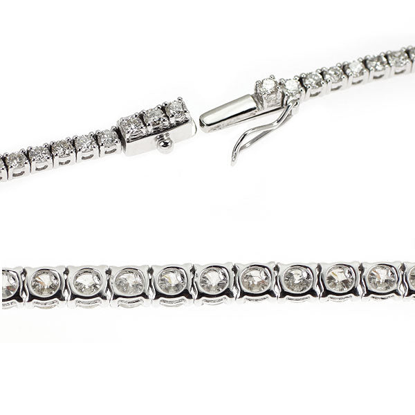 K18WG ダイヤモンド テニス ネックレス 10.25ct