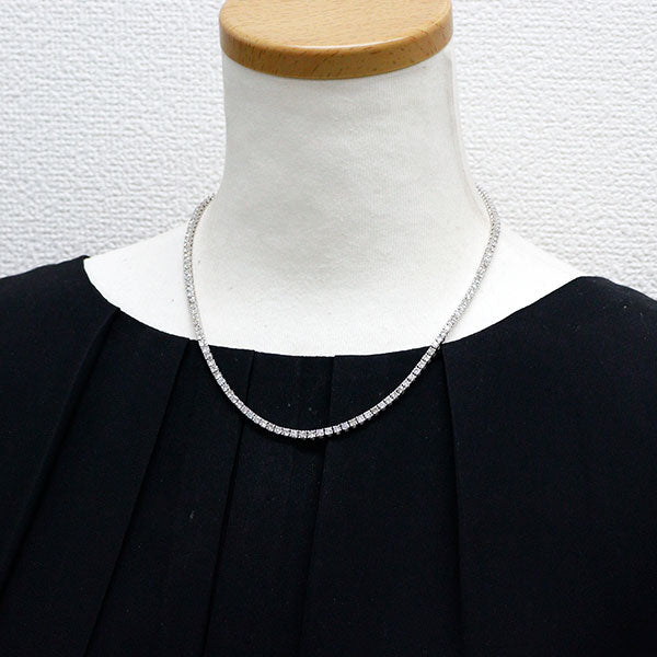 K18WG ダイヤモンド テニス ネックレス 10.25ct